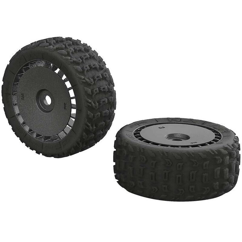 AR550048 KATAR T 6S Tire/Wheel Set Talion (2) by ARRMA