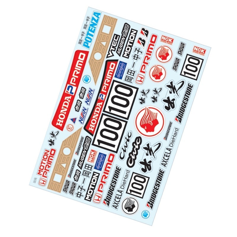 Team C 1/10 Honda Stickers (A4)