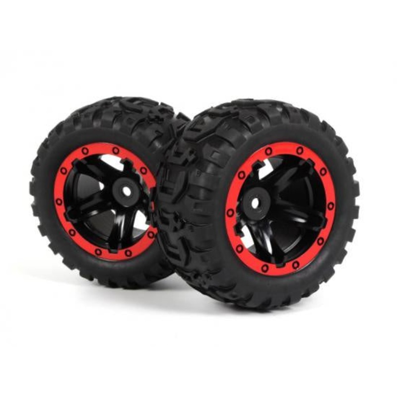Blackzon Slyder MT Wheels & Tyres Red (1pr)