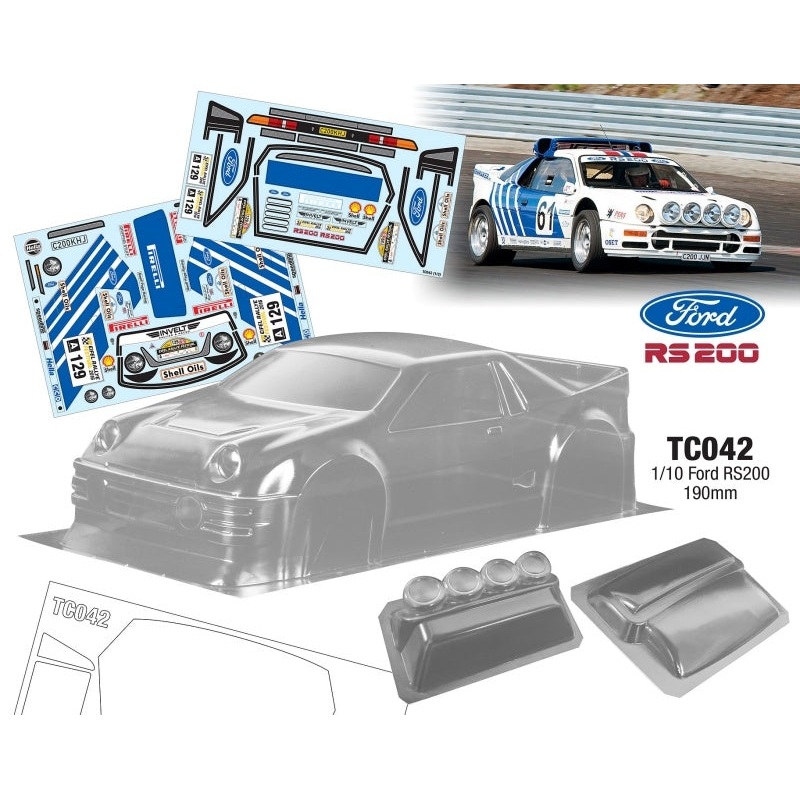 Team C 1/10 Ford RS200 Group B Rally, 190mm