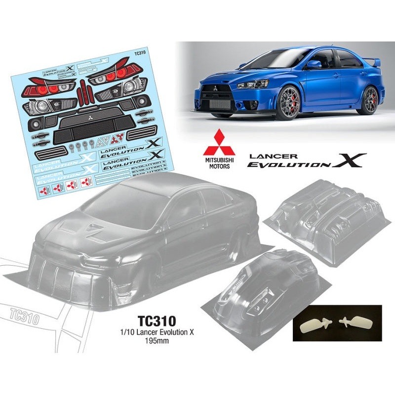 Team C 1/10 Lancer Evolution X 195mm Wide