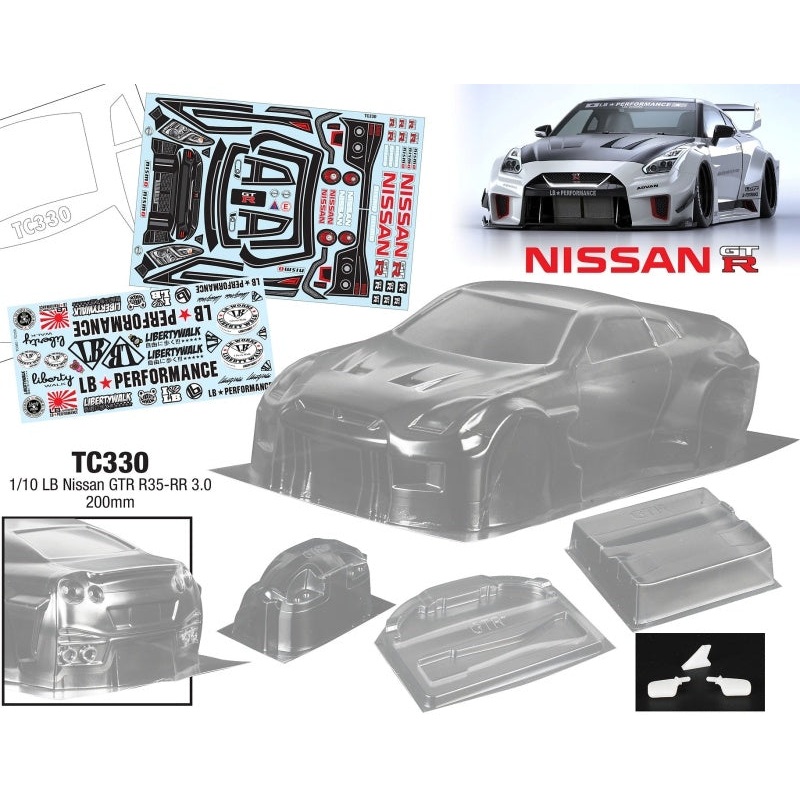 Team C 1/10 LB Nissan GTR R35-RR 3.0, 200mm