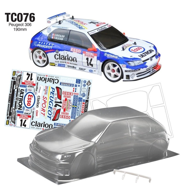 Team C 1/10 Peugeot 306 WRC W/3D WING 190mm