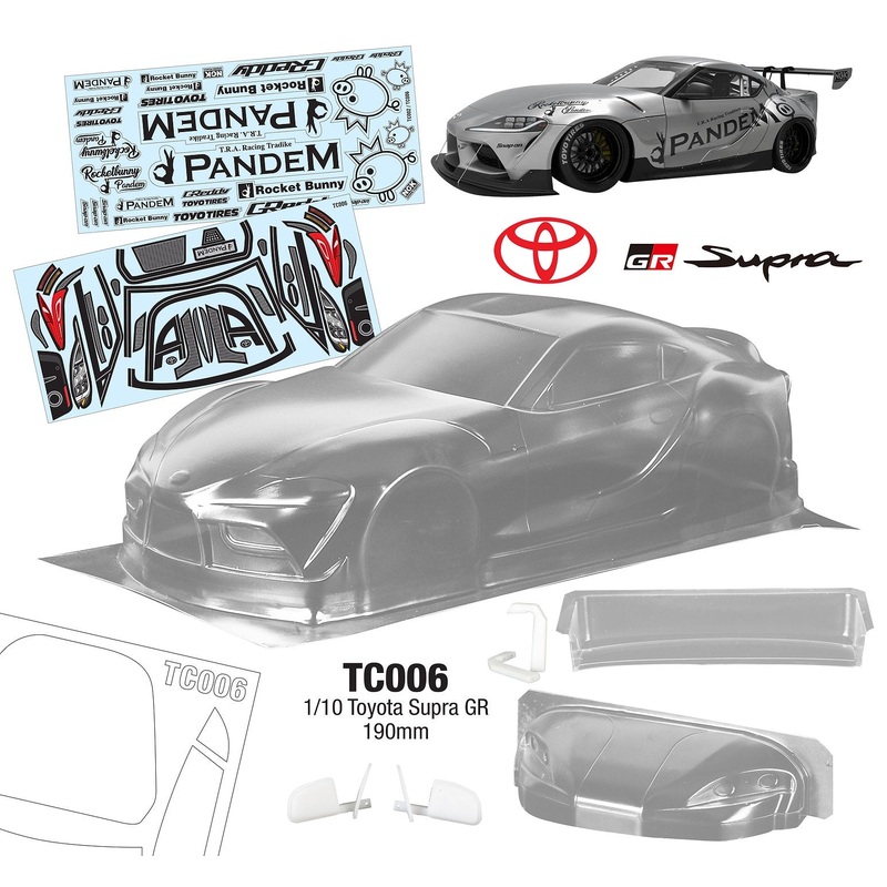 Team C 1/10 Toyota Supra GR W/Lexan Rear Wing 190mm Wide