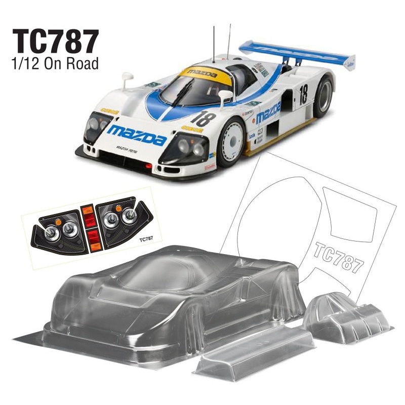 Team C 1/12 Pan Car Clear Body Mazda 787