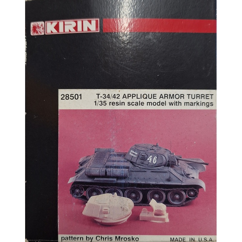 *Aged Decals* Kirin 1:35 T-34/42 Applique Armour Resin Turret Conv.