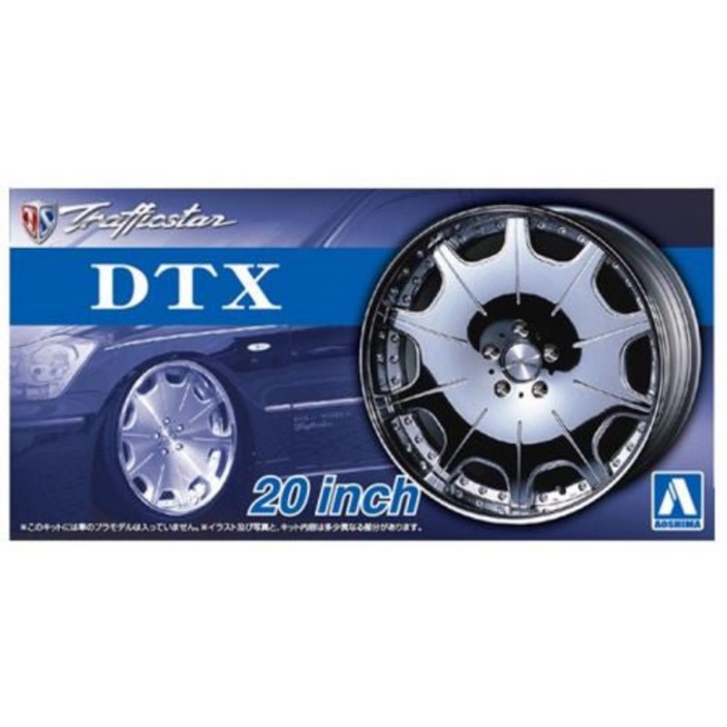 Aoshima 1:24 20 Inch Trafficstar DTX Rims/Tyres (4)
