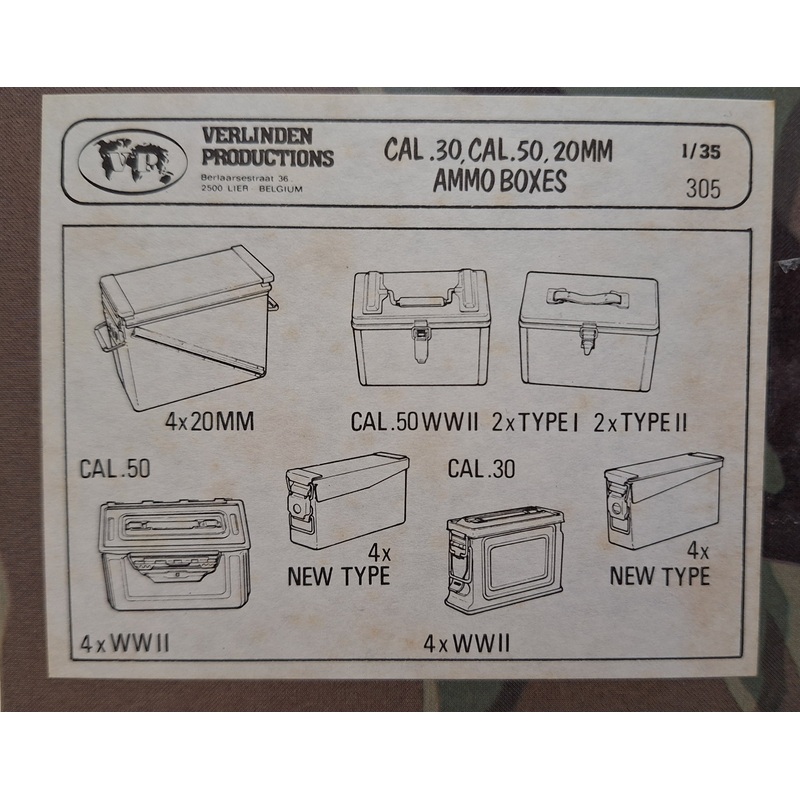 VP 1:35 Cal.30, Cal.50, 20mm Ammo Boxes Resin Kit