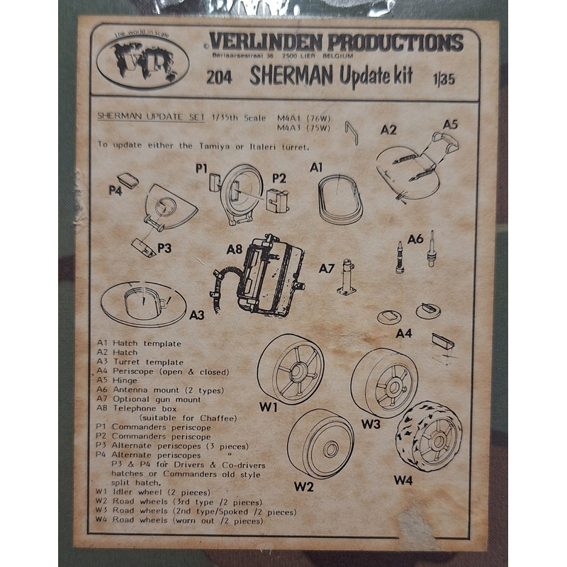 VP 1:35 Sherman Update Kit Conv. Resin Set
