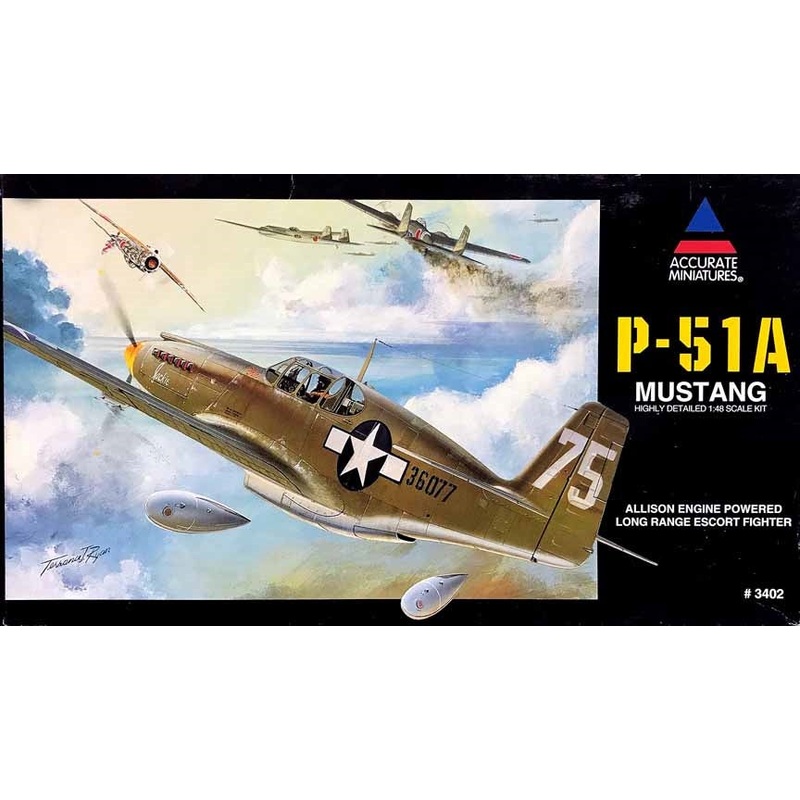 *Aged Decals & Masking* 2 KITS IN 1 Accurate 1:48 P-51A Mustang