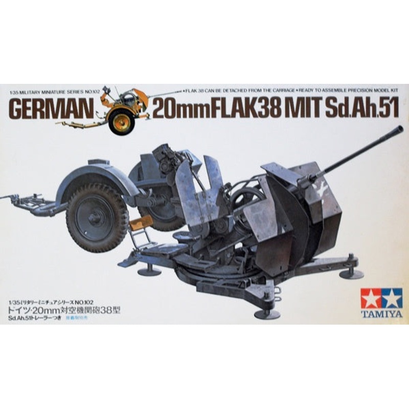 *Aged Decals* Tamiya 1:35 German 20mm Flak 38 Mit Sd.AH.51
