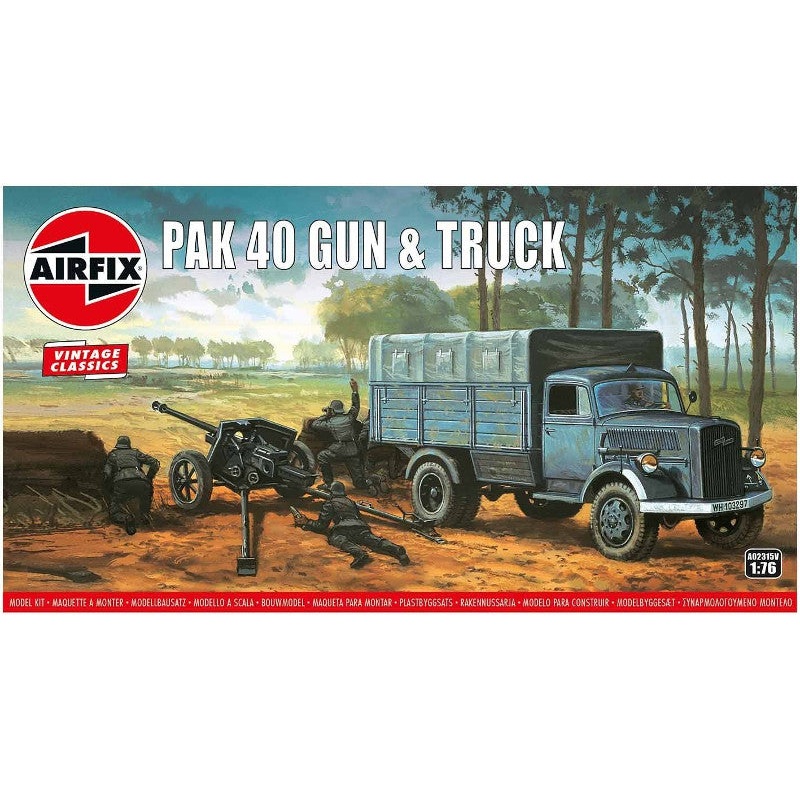 Airfix 1:76 Vintage Classics Pak 40 Gun & Opel Blitz Truck
