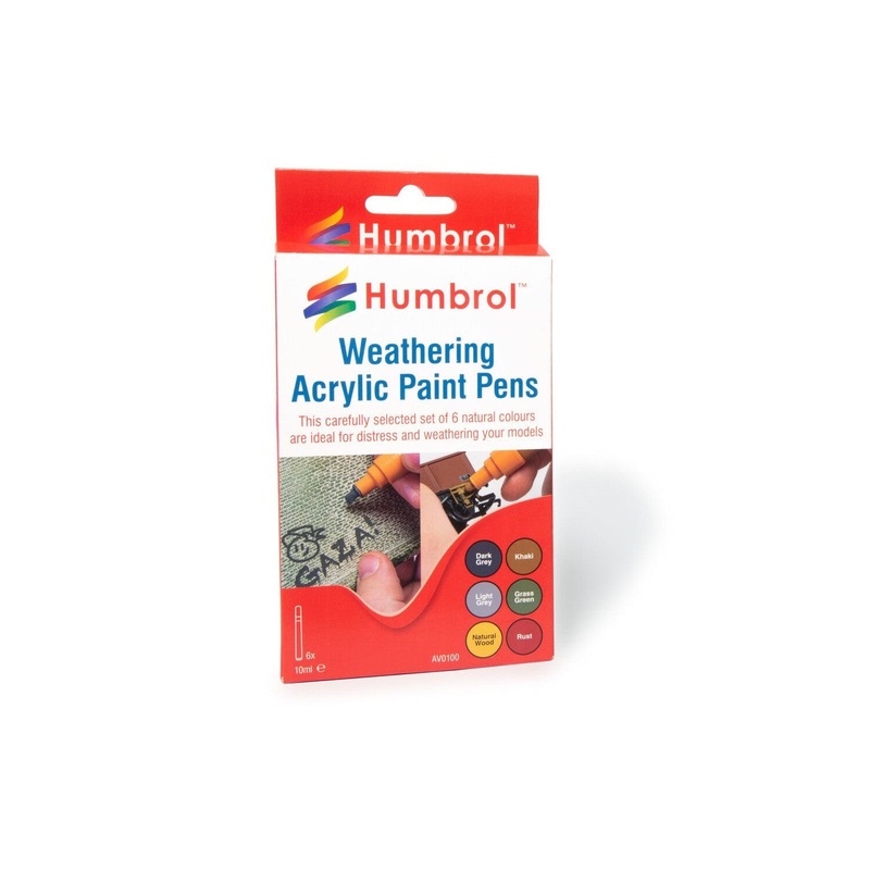 Humbrol Weathering Acrylic Paint Pens 6 Pack
