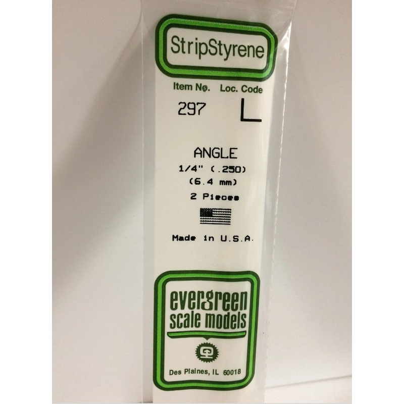 Evergreen Styrene Angle 35cm Long x 6.40