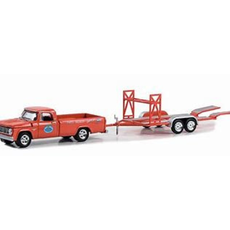 GL 1:64 1967 Dodge D-100 with Tandem Car Trailer