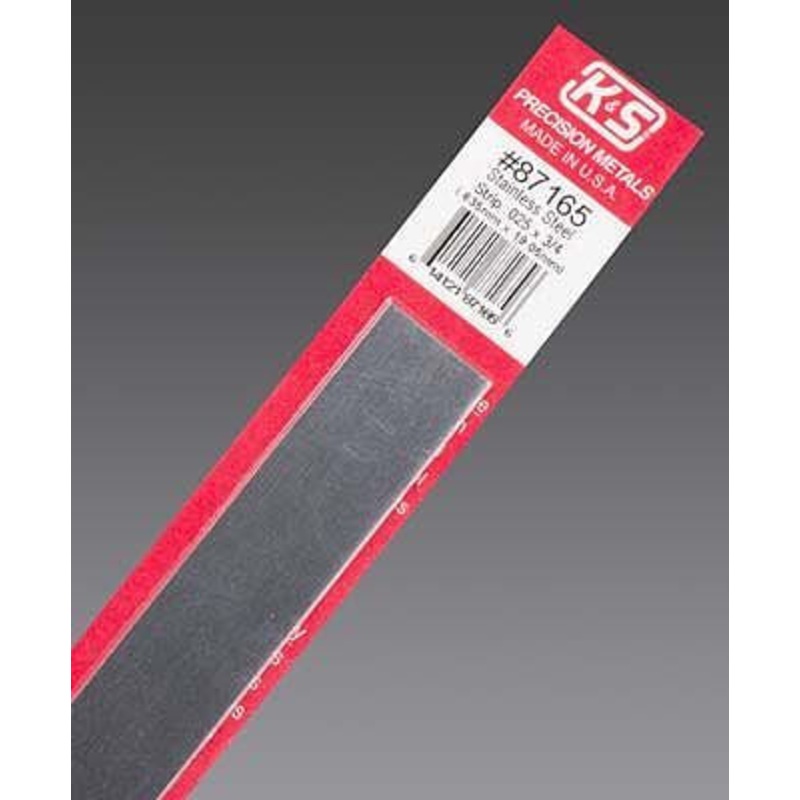 K&S Stainless Steel Strip .025 X 3/4
