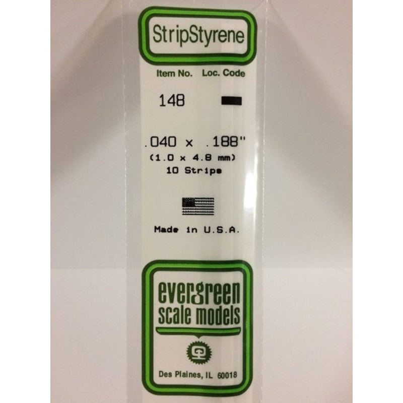 Stripstyrene White 1X4.8Mm  10