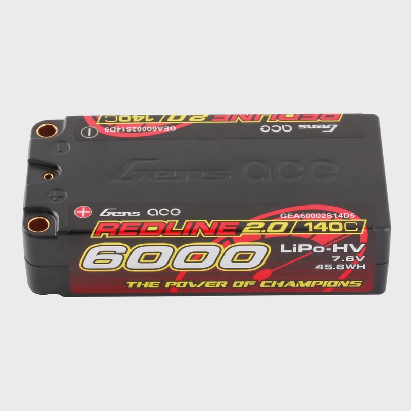 Gens Ace RedLine 2.0 6000mah 2S2P 140C 7.6V HV H/Case