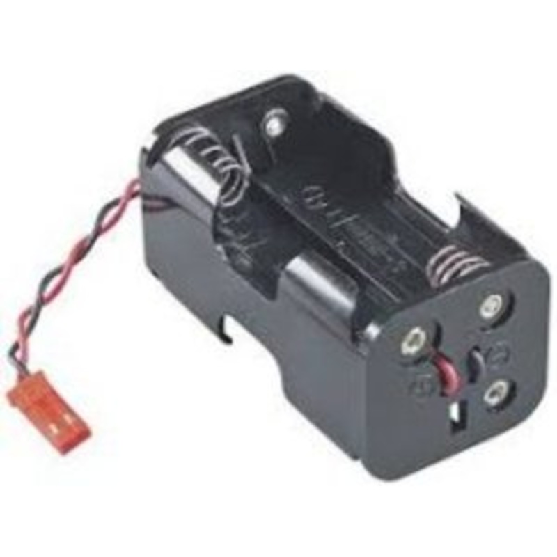 FUTABA FBB-1 AA Battery Holder Receiver Box, 4-Cell w/ Male Red BEC Connector