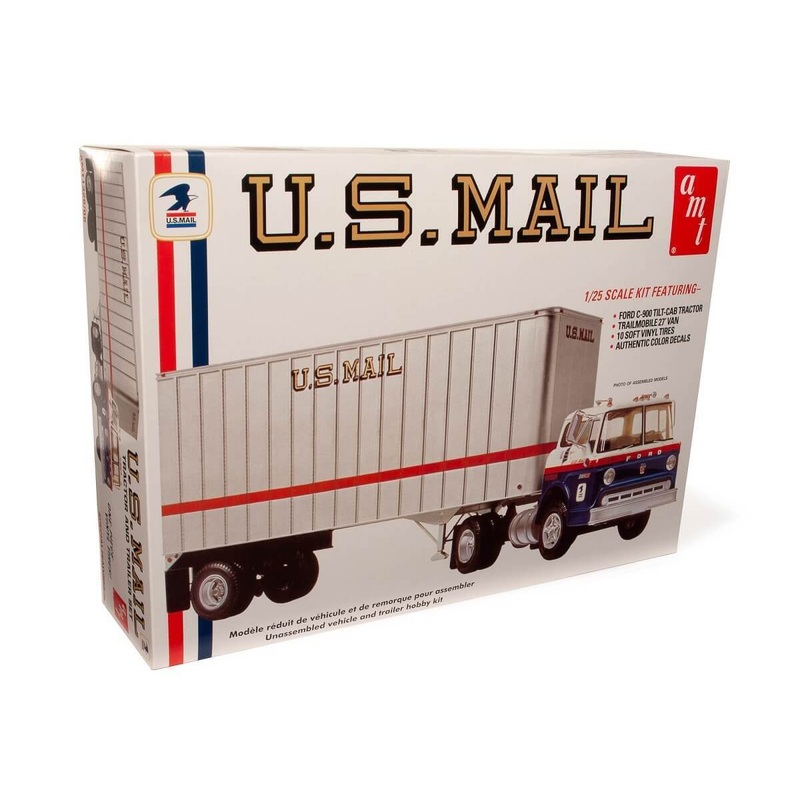 AMT 1326 1/25 Ford C600 US Mail Truck w/USPS Trailer