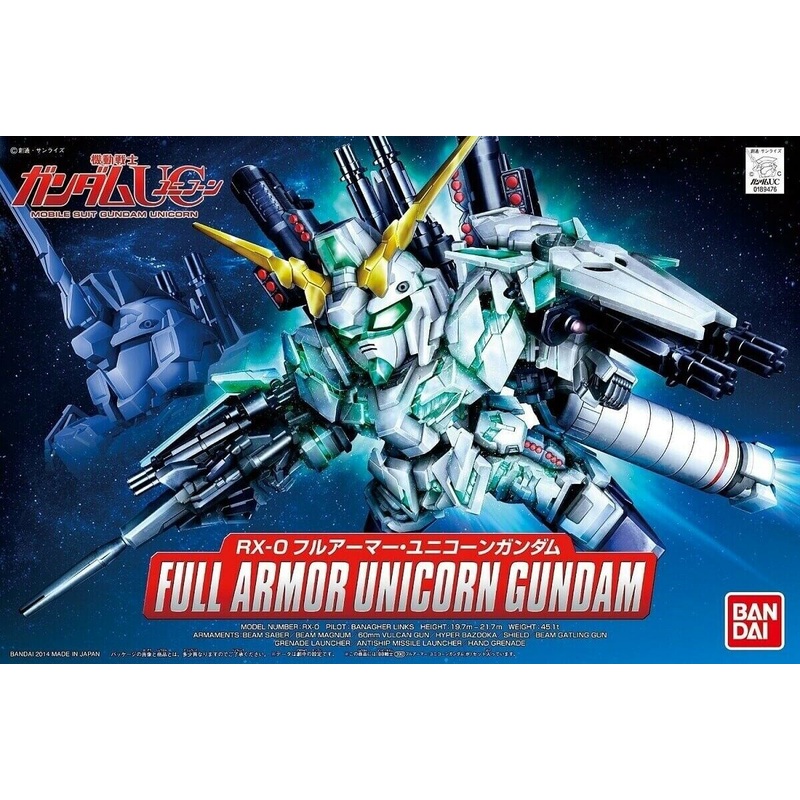 BANDAI 5059029 BB390 Full Armor Unicorn Gundam Model Kit, from SD Action Figure
