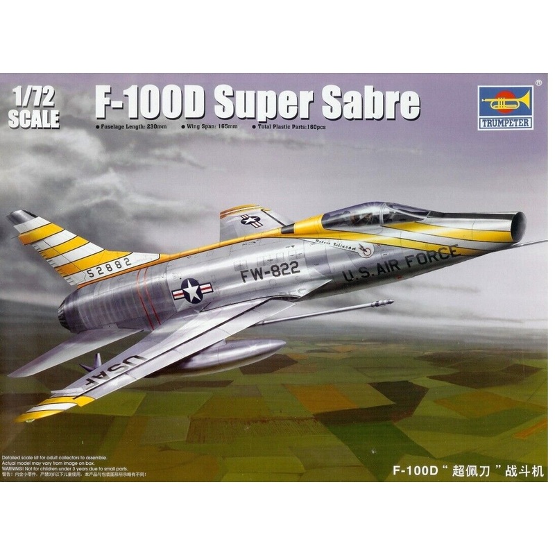 TRUMPETER 01649 1/72 North American F-100D Super Sabre