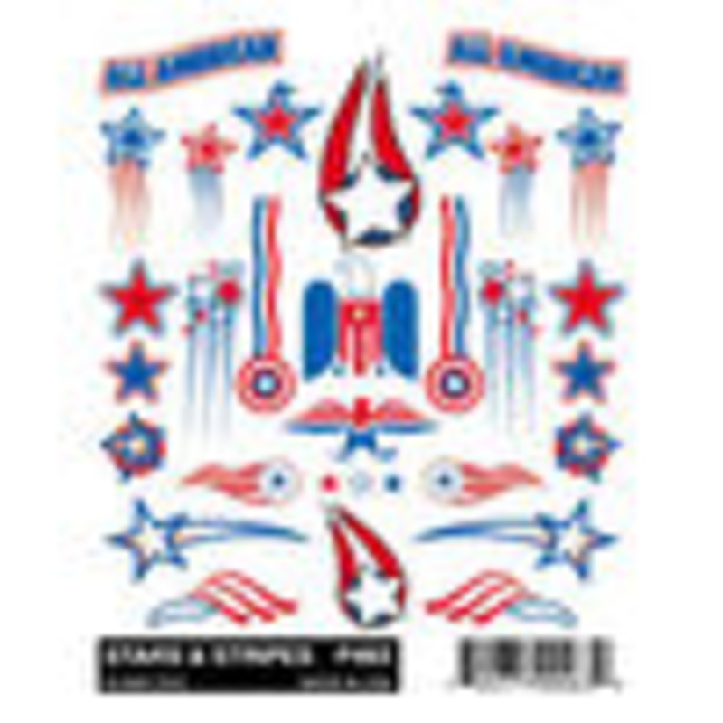 PINECAR P463 Stick-On Decals, Stars & Stripes