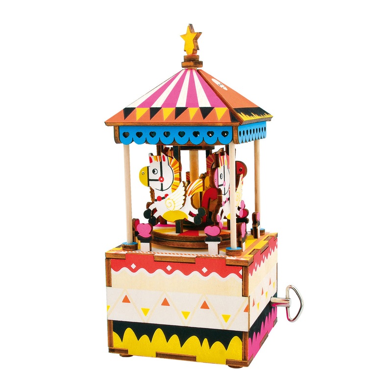 ROBOTIME AM304 DIY Music Box; Merry-go-round