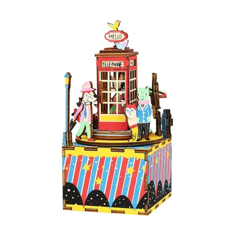 ROBOTIME AM401 DIY Music Box; Phone Booth