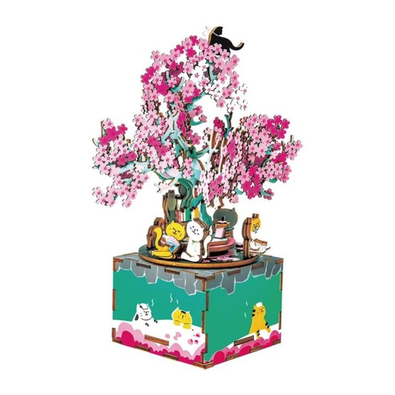 ROBOTIME AM409 DIY Music Box; Cherry Blossom Tree *DISC