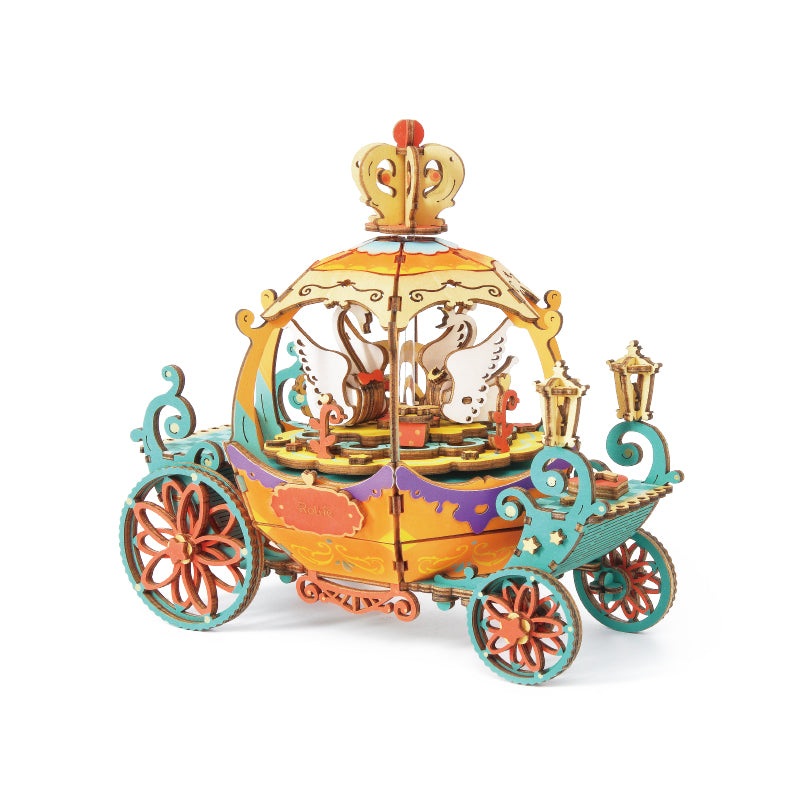 ROBOTIME AM41 DIY Music Box; Pumpkin Carriage