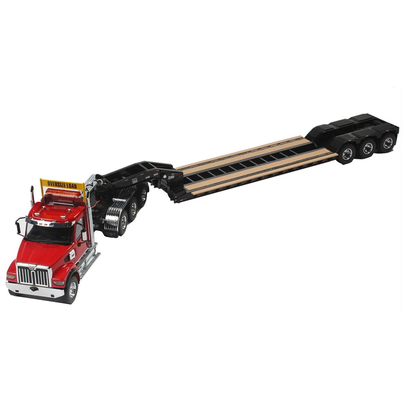 DIECAST MASTERS 27010 1/16 Scale Western Star 49X SFFA Tridem Axle Heavy Haul Tractor with Gooseneck Lowboy Trailer, RTR