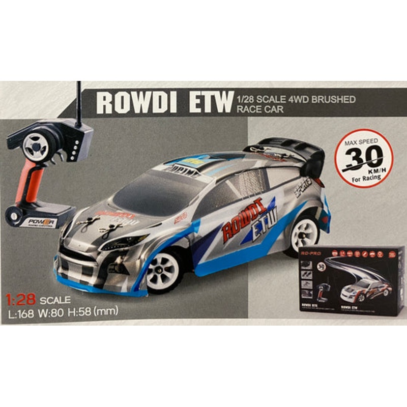 RC PRO 1/28 4WD Brushed Race Car RTR w/2.4 Ghz Radio ROWDI