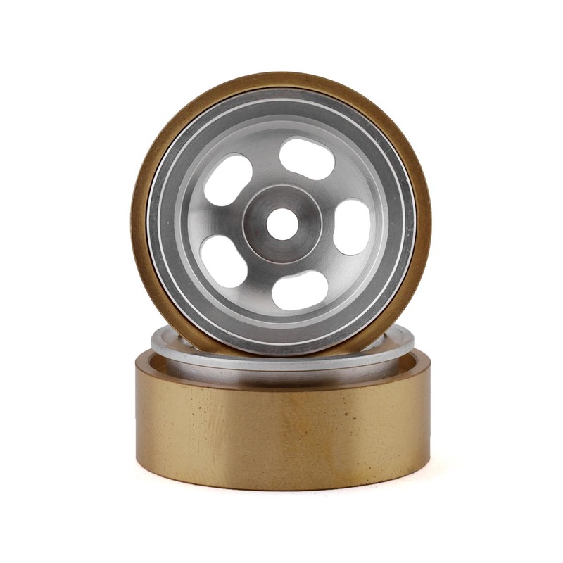 SSD SSD00426 SCX24 1.0 Aluminum / Brass 5 Slot Beadlock Wheels