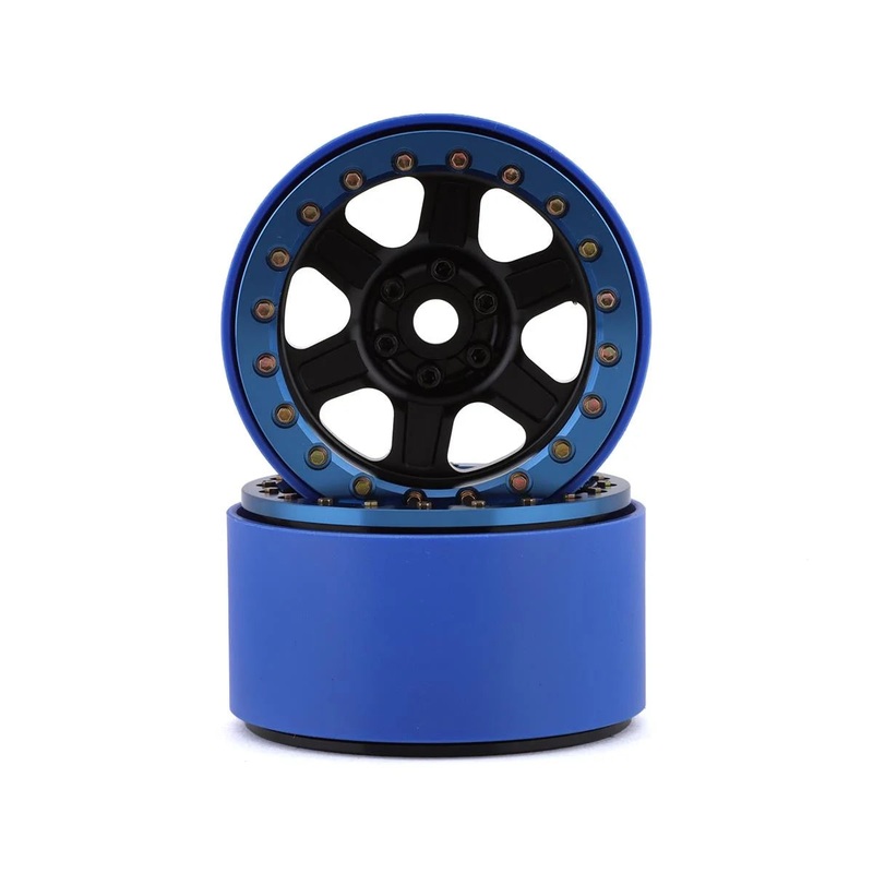 SSD SSD00435 Challenger PL 2.2" Beadlock Crawler Wheels (Black/Blue) (2)