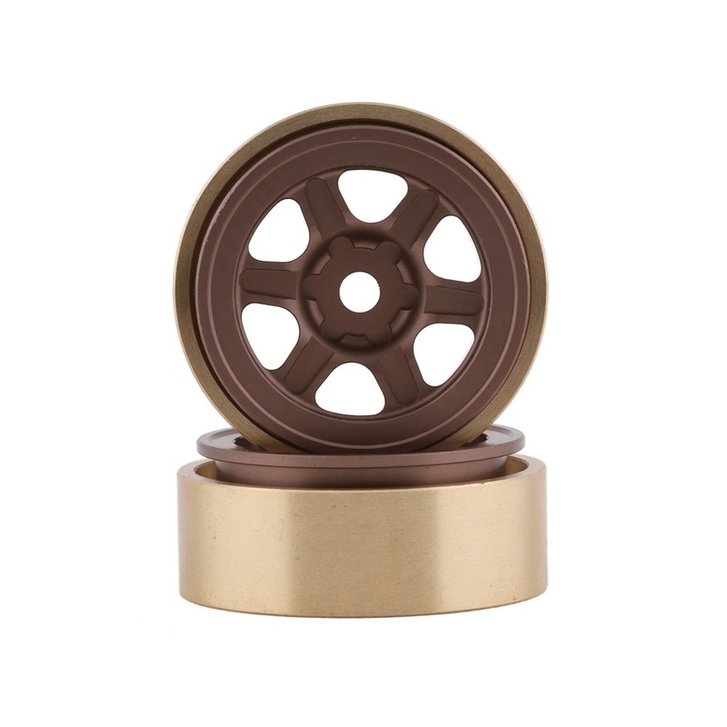 SSD SSD00440 SCX24 1.0 Aluminum/Brass Challenger Wheels (Bronze) (2)