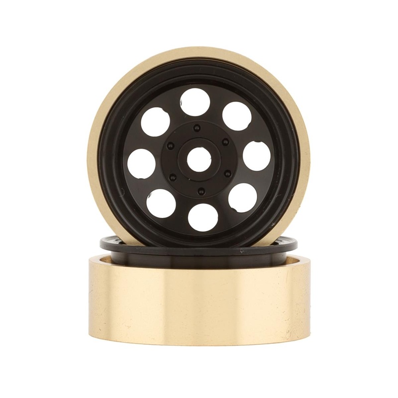 SSD SSD00506 1.0 Aluminum/Brass 8 Hole Beadlock Wheels (Black) (2)