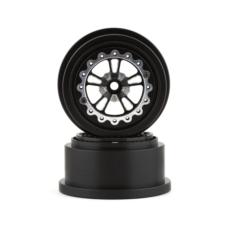 SSD SSD00520 V Spoke Lightweight Aluminum Drag Racing Beadlock Wheels (Black) (2) (2.2/3.0")