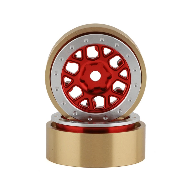 SSD SSD00550 1.0 Boxer Aluminum/Brass Beadlock Wheels (Red) (2)