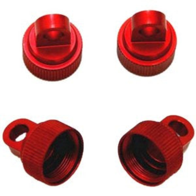 STRC ST2267R Upper Shock Caps Traxxas Vehicles (Red)