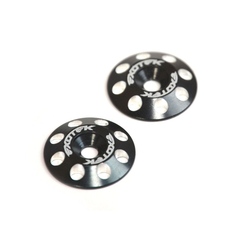 EXOTEK 1678GUN Flite Wing Buttons V2, 6061 Aluminum, Gunmetal Anodized