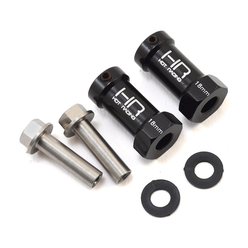 HOT RACING SCX10ET01 Axial Wheel Hub Extensions w/12mm Hex Black +18mm
