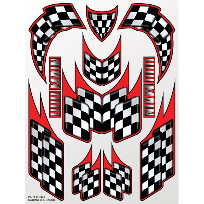 XXX MAIN S023 Racing Checkers Sticker Sheet
