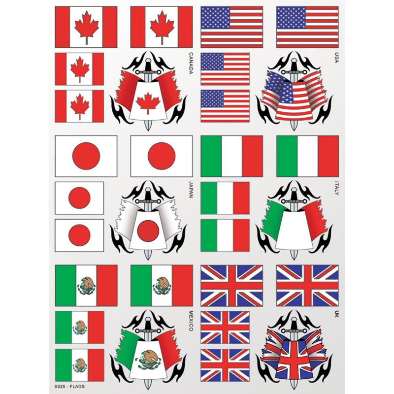 XXX MAIN S025 Flags Sticker Sheet