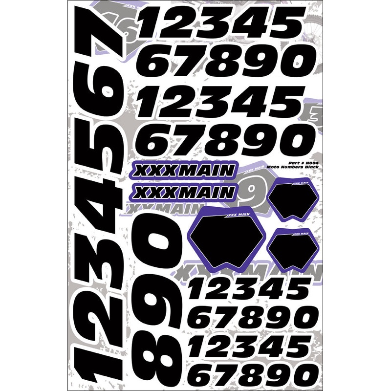 XXX MAIN N004 Moto Numbers - Black