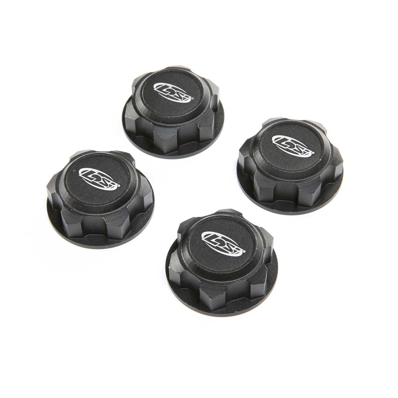 LOSI LOS352009 Wheel Nuts, Captured Black (4): DBXL-E 2.0