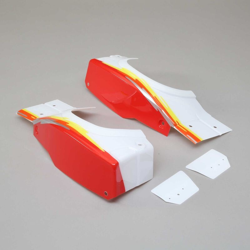 LOSI LOS250029 Left and Right Rear Fender Set, Red: Super Baja Rey