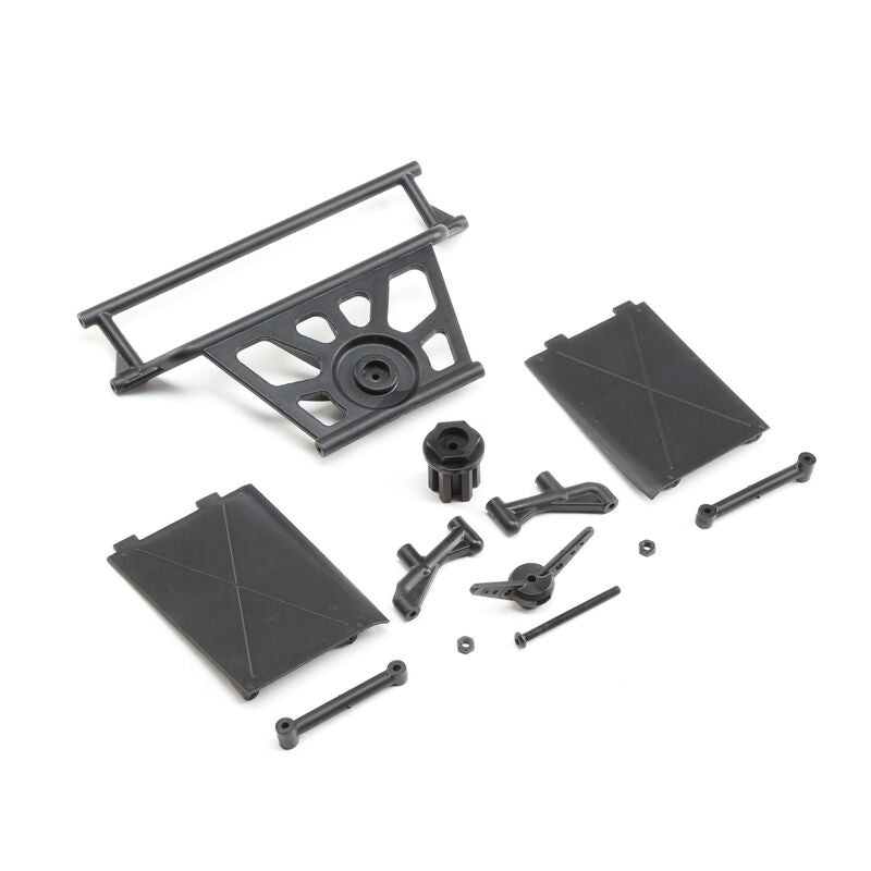 LOSI LOS251078 Cage Rear, Tower Supports, Mud Guards: Super Rock Rey