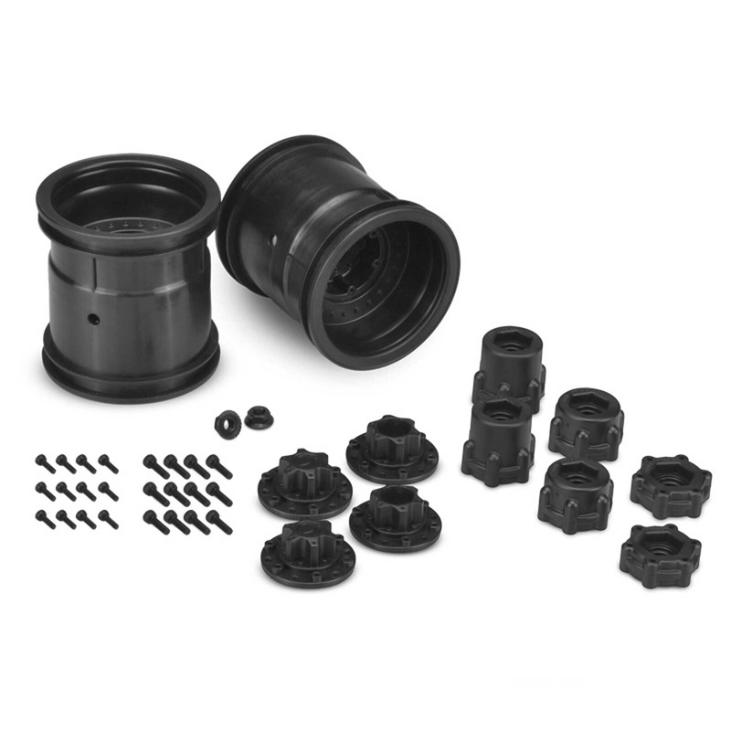 JCONCEPTS 3380B Midwest 2.2 MT 12mm Hex Wheel with Adapter, Black (2)