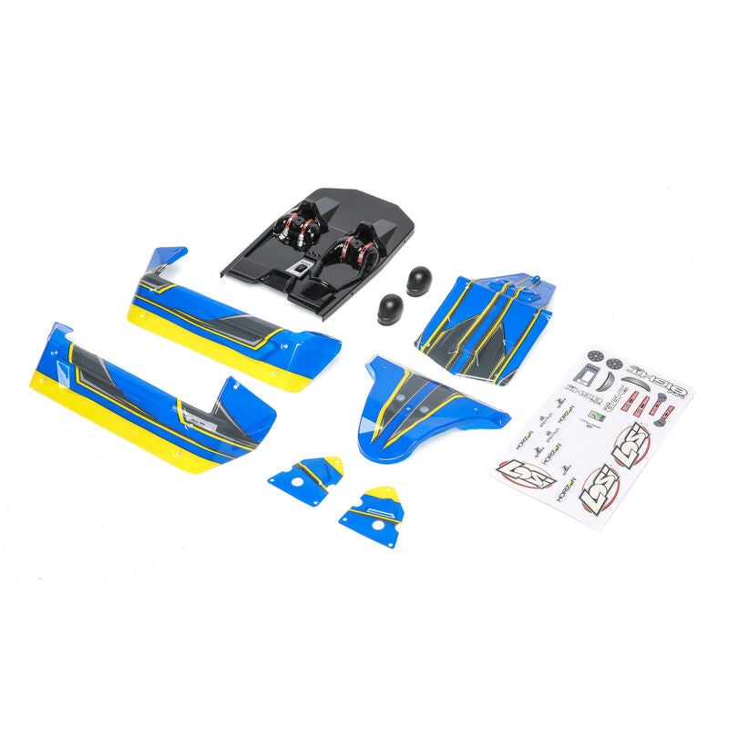 LOSI LOS210010 Lexan Body Set, Blue/Yellow: Mini 8IGHT-DB